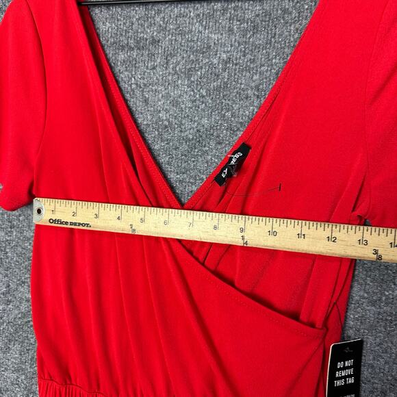 NWT Express Jumpsuit Faux Wrap Straight Leg Stretch Romper Women’s Sz XS - Picture 5 of 7